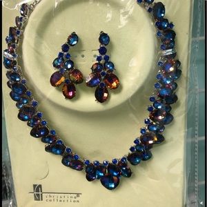 Christina Collection Multicolor Blue Necklace Set